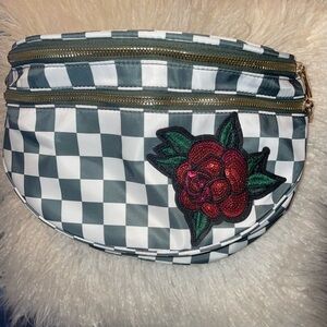 Checkered Floral Women's Bum Bag
